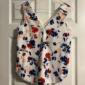 Banana Republic Print Crepe Vneck